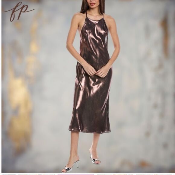 FREE PEOPLE Sunset Shimmer Sleeveless Racerback Midi Slip Dress - Picture 14 of 16